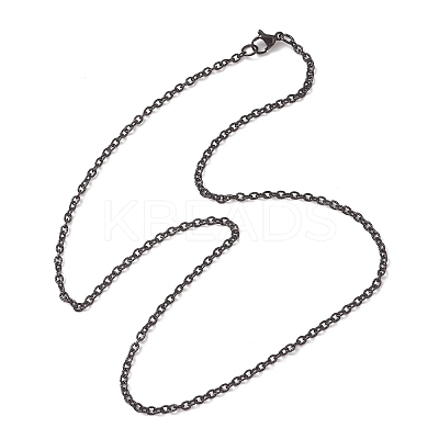 2.5MM 304 Stainless Steel Textured Cable Chain Necklaces for Women Men NJEW-JN05819-01-1