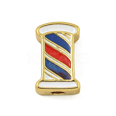 Rack Plating Brass Enamel Beads KK-U029-22G-04-1