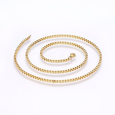 304 Stainless Steel Box Chain Necklaces NJEW-F226-05G-02-1