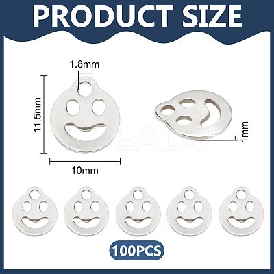 100Pcs 201 Stainless Steel Charms FIND-UN0016-17-1