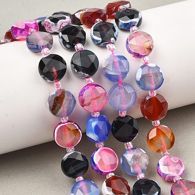 Natural Fire Crackle Agate Beads Strands G-C116-A194-01-1
