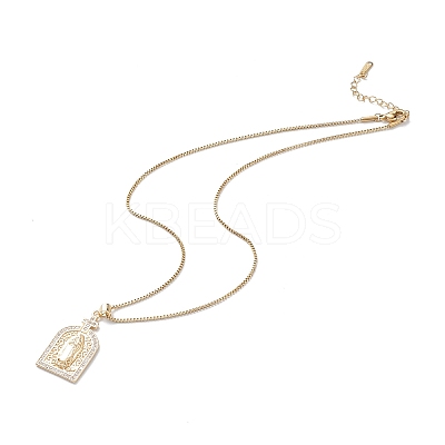 Clear Cubic Zirconia Religion Pendant Necklace NJEW-F307-01D-1