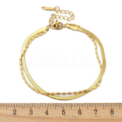 304 Stainless Steel Snake Chain Bracelets BJEW-C084-03G-1