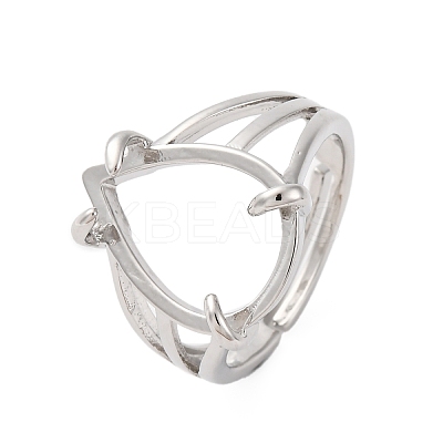 Brass Open Cuff Ring Components KK-U074-10P-1