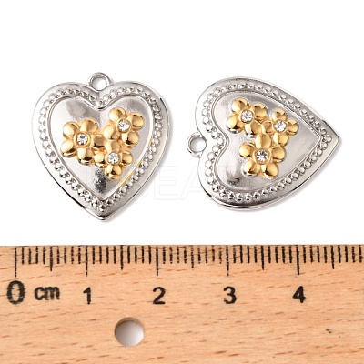 304 Stainless Steel Rhinestone Pendants STAS-Z145-03GP-01-1