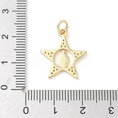 Brass Micro Pave Cubic Zirconia Pendants ZIRC-I356-25G-1