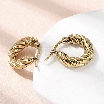 304 Stainless Steel Twist Ring Hoop Earrings EJEW-Z146-01G-01-1