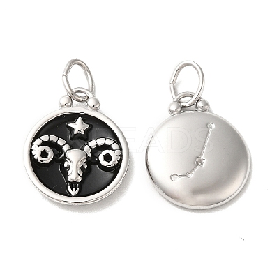 304 Stainless Steel Enamel Pendants STAS-A080-43P-03-1