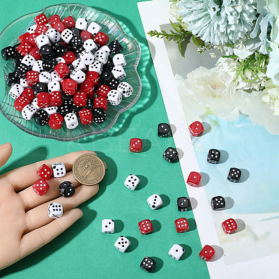 180Pcs 3 Colors Acrylic Beads OACR-PA0001-08-1