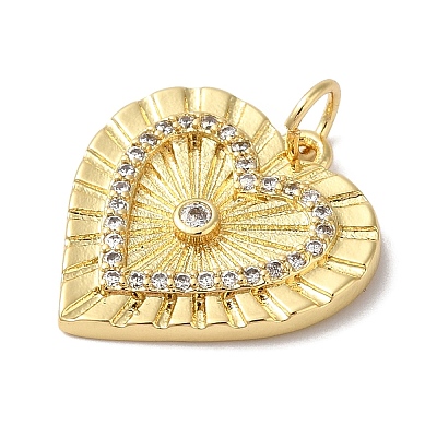 Rack Plating Brass & Cubic Zirconia Pendants KK-L216-053G-1