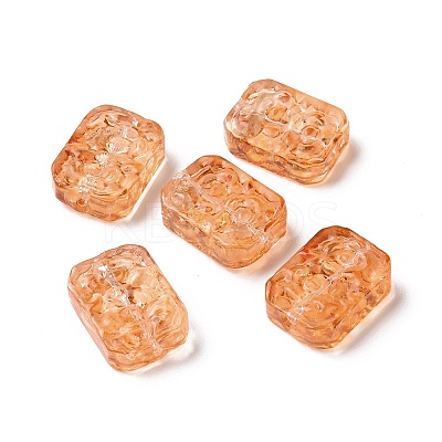 Transparent Spray Painted Glass Beads GLAA-I050-08E-1