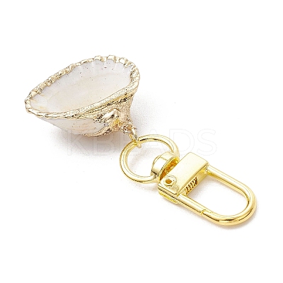5Pcs Electroplate Shell Pendant Decorations HJEW-JM03084-1