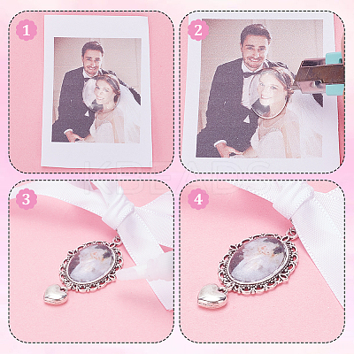 Oval with Heart Tibetan Style Alloy Photo Pendant Decoration PALLOY-AB00089-1