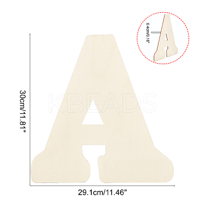 Letter Poplar Wood Cabochon WOOD-GA0001-02-1