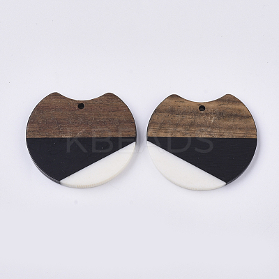 Two Tone Resin & Walnut Wood Pendants RESI-Q210-011A-B01-1