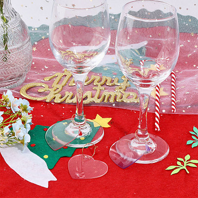 30Pcs 6 Color Gradient Transparent Acrylic Disc Wine Glass Charms AJEW-AB00013-1