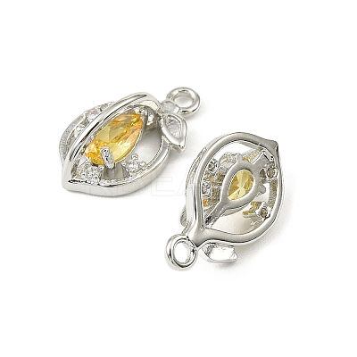 Brass Micro Pave Cubic Zirconia Pendants KK-C107-05P-1