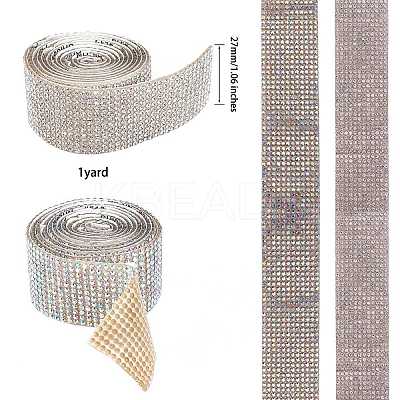 2 Strands 2 Colors Glitter Glass Hotfix Rhinestone(Hot Melt Adhesive On The Back) DIY-SZ0007-47-1