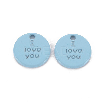 Spray Painted Alloy Charms for Valentine's Day PALLOY-Q433-027G-RS-1