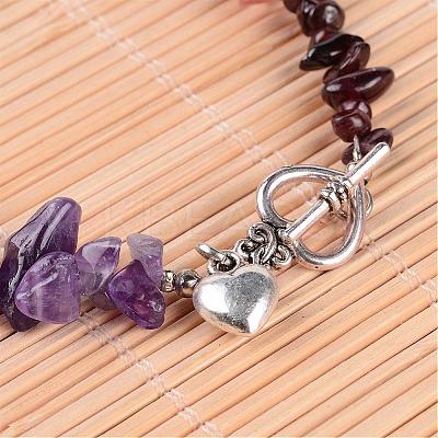 Gemstone Chip Beaded Anklets AJEW-AN00151-1