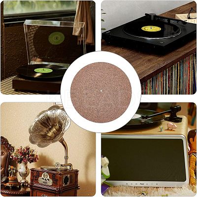 Flat Round Cork Record Mat DIY-WH0258-43-1