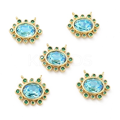 Brass Cubic Zirconia Pendants KK-G419-04G-04-1