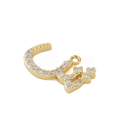 Rack Plating Brass Micro Pave Clear Cubic Zirconia Pendants KK-A224-03B-G-1