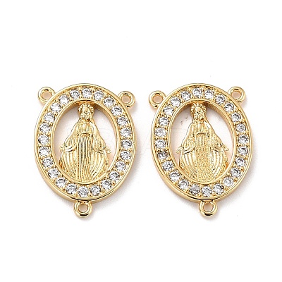 Eco-friendly Brass Micro Pave Cubic Zirconia Multi-strand Links KK-D066-08G-RS-1