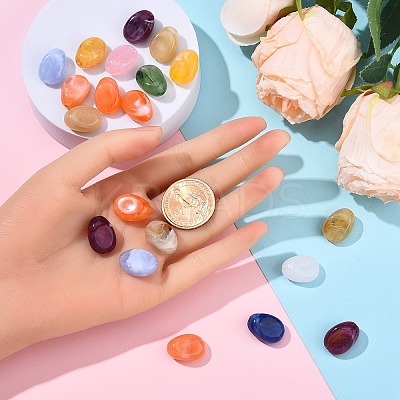 20Pcs Oval Imitation Gemstone Acrylic Beads OACR-YW0002-48-1