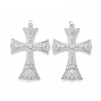 Alloy Rhinestone Big Pendants PALLOY-E470-01S-AAA-1