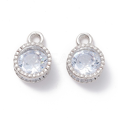 Alloy Clear Cubic Zirconia Charms LS-ZIRC-A022-04P-1