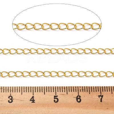 Brass Curb Chains KK-P304-02A-G-1