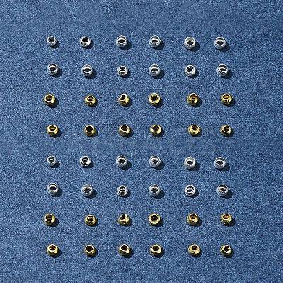 1200Pcs 2 Colors Brass Crimp Beads KK-FS0001-38-1