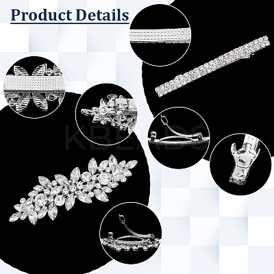2 Sets 2 Styles Iron Crystal Rhinestone Hair Bobby Pins OHAR-ME0001-05-1
