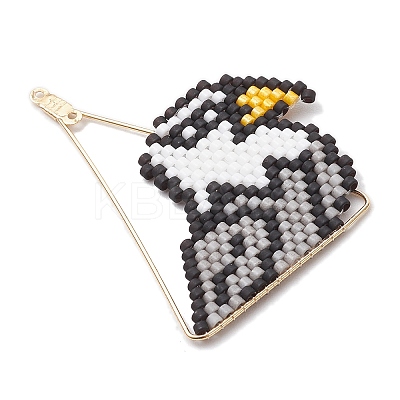 Glass Seed Beaded Eagle Pendants PALLOY-MZ00728-1