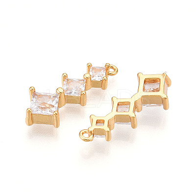 Brass Micro Pave Cubic Zirconia Pendants KK-N261-118A-G-1