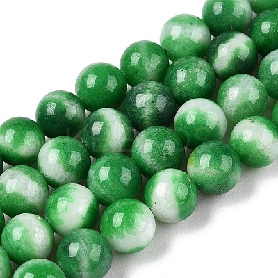 Dyed Natural White Jade Beads Strands G-T138-10mm-210-19-1
