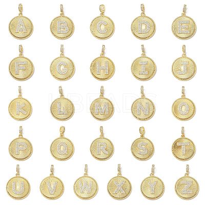 Brass Micro Pave Clear Cubic Zirconia Pendants KK-L253-17G-1
