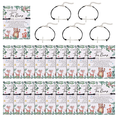 24Pcs Alloy Cross Link Bracelets BJEW-FG0001-06-1