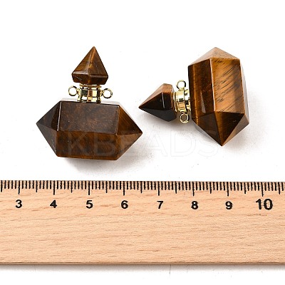 Natural Tiger Eye Perfume Bottle Pendants G-L623-08G-03-1