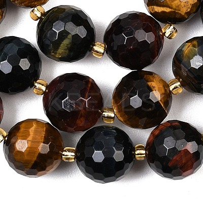 Three-Color Natural Tiger Eye Beads Strands G-C249-A29-16mm-1