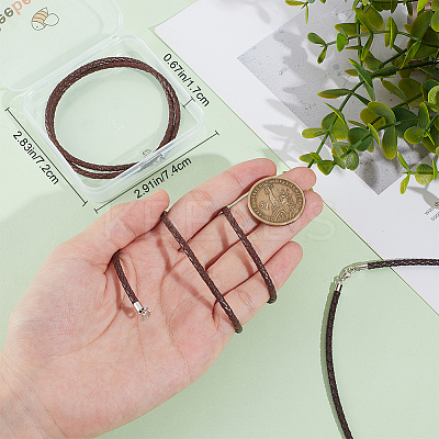 2Pcs Braided Round Leather Cord Necklace Making NJEW-BBC0001-19A-02-1