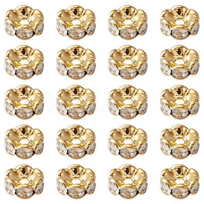 Brass Rhinestone Spacer Beads RB-YW0001-05D-01G-1