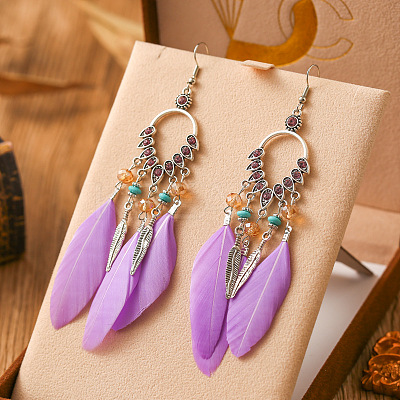 Alloy Rhinestone Teardrop Chandelier Earrings FS-WG764FB-12-1