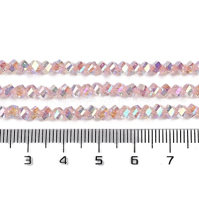Electroplate Glass Beads Strands GLAA-Q105-04B-1