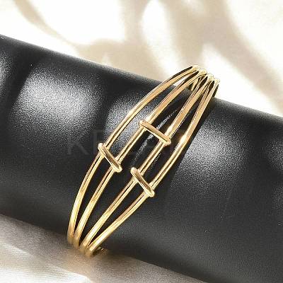 304 Stainless Steel Cuff Bangles for Women BJEW-B120-01G-02-1