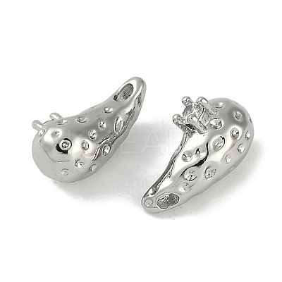 Brass Micro Pave Cubic Zirconia Charms KK-P283-27A-P-1