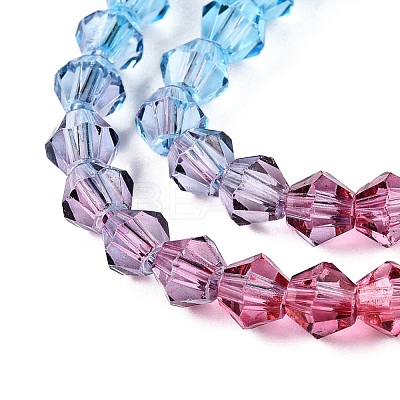 Gradient Color Baking Paint Glass Bead Strands DGLA-A039-T6mm-A017-1