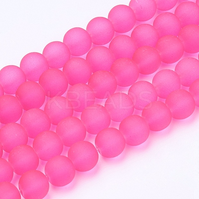 Baking Paint Transparent Glass Bead Strands X-GLAA-S031-10mm-35-1