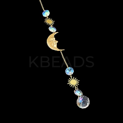 Glass Teardrop Big Pendant Decorations LS-HJEW-M005-05D-G-1